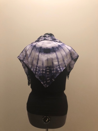 silk scarf: shibori-dyed with logwood